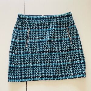 New Loft Blue Tweed Skirt